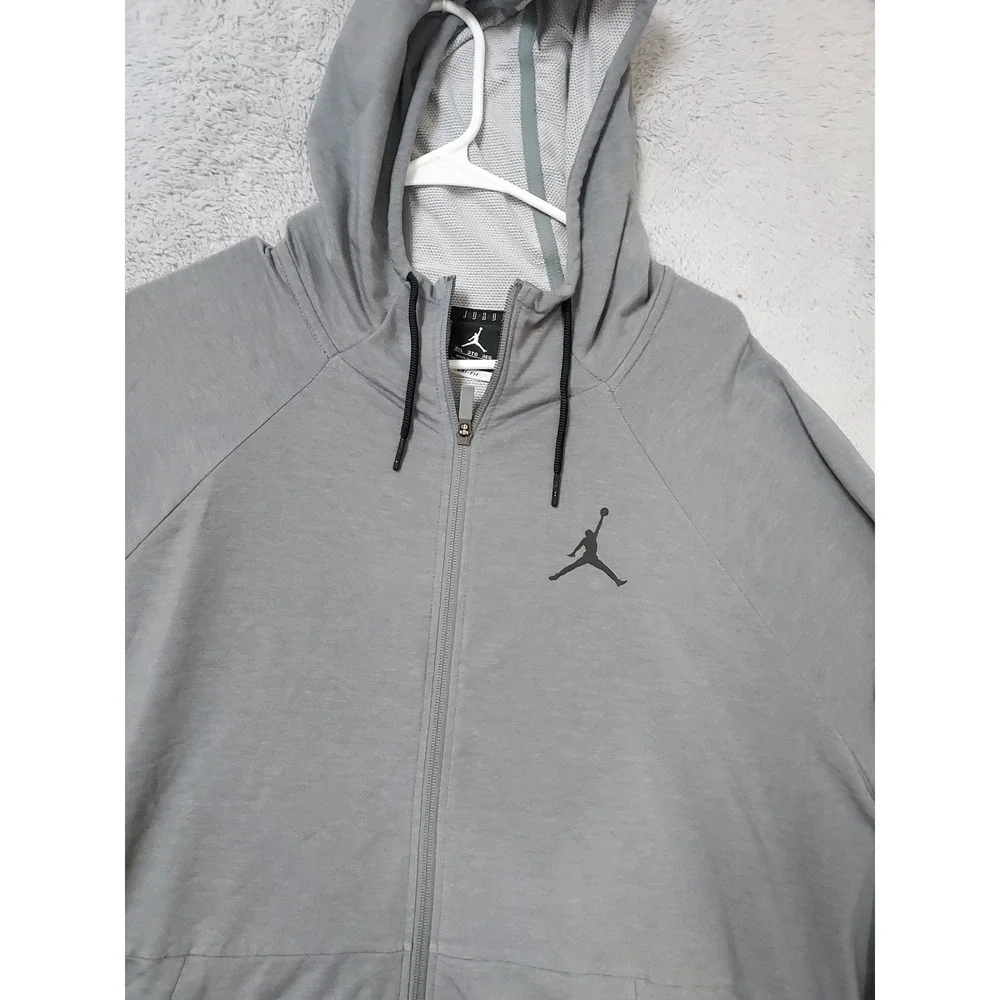 Jordan Jacket Mens 3XL Dri Fit Tech Sphere Full Zip Hoodie Gray Jumpman Nike EUC